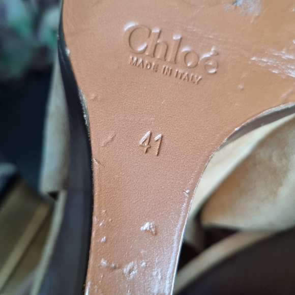 Chloe tan suede open toe wedges with Tassels sz 41 uk 7.5 - Picture 9 of 11